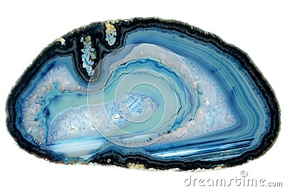 Blue agate crystal stone Stock Photo