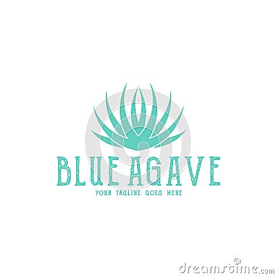 Blue agave. Tequila logo Vector Illustration