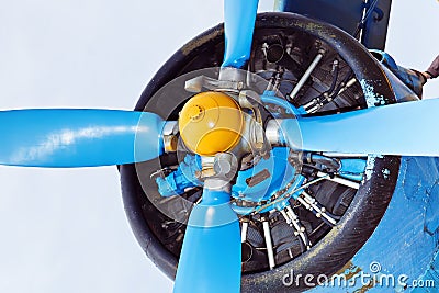 Blue airplane Stock Photo