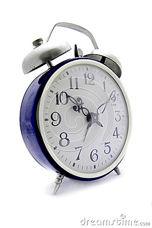 Blue alarm clock Stock Photo