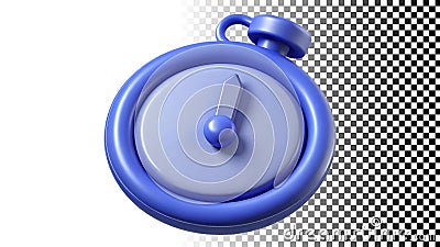 Blue alarm clock icon, symbolizing time management and schedules png transparent image Generative AI Stock Photo