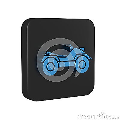 Blue All Terrain Vehicle or ATV motorcycle icon isolated on transparent background. Quad bike. Extreme sport. Black Stock Photo