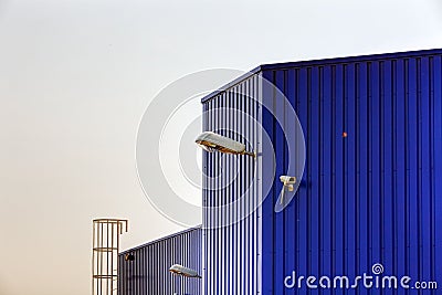 Blue aluminum facade Stock Photo