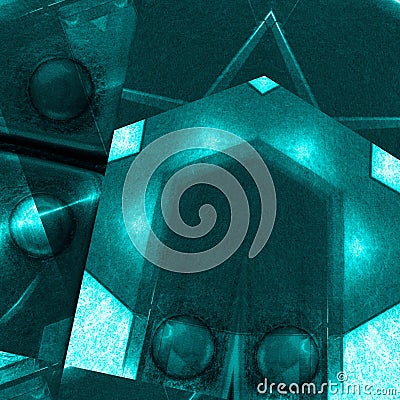 Blue aluminum surface. Metallic geometric texture background. Industry concept. Stock Photo