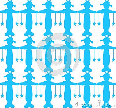 Blue angel background illustration Vector Illustration