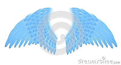 Blue angel wings Cartoon Illustration