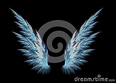 Blue angel wings Stock Photo