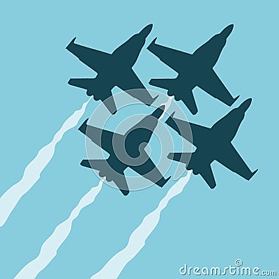 Blue angels flat illustration Vector Illustration