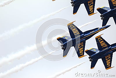 Blue angels jets in formation Stock Photo