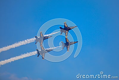 The Blue Angels is the United States Navy`s flight demonstration squadron Editorial Stock Photo