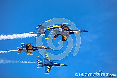 The Blue Angels is the United States Navy`s flight demonstration squadron Editorial Stock Photo