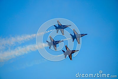 The Blue Angels is the United States Navy`s flight demonstration squadron Editorial Stock Photo