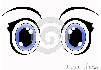 Blue anime eyes Stock Photo