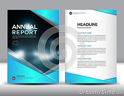 Blue Annual report template vector illustration Vector Illustration