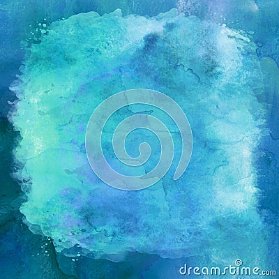 Blue Aqua Teal Watercolor Paper Background Stock Photo