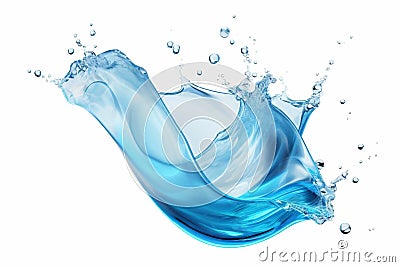 Blue aqueous liquid splash with ripples Stock Photo