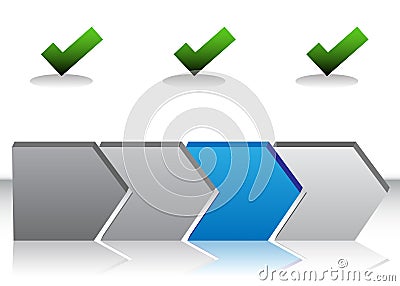 Blue Arrow Chart Vector Illustration