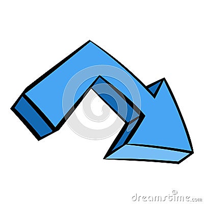 Blue arrow icon, icon cartoon Vector Illustration