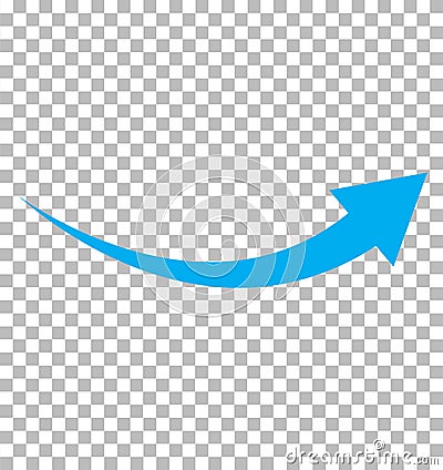 Blue arrow icon on transparent background. flat style. arrow logo concept. arrow icon for your web site design, logo, app, UI. Stock Photo