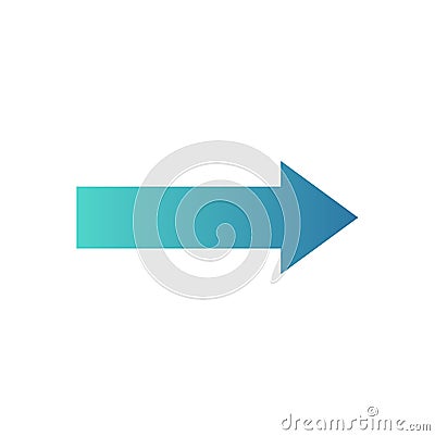 Blue arrow straight arrow icon or symbol or button Stock Photo