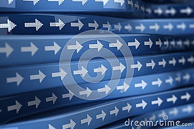 Blue arrow ticker Stock Photo