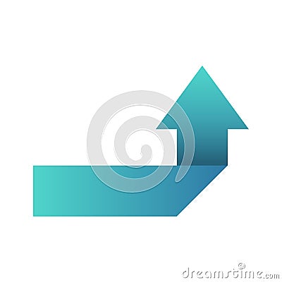 Blue arrow to turn right or left Icon symbol or button Stock Photo