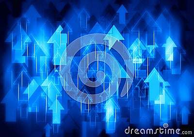 Blue arrows background Stock Photo