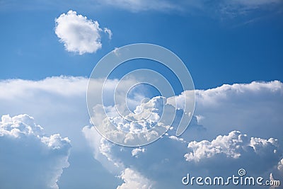 Blue atmosphere with clouds Stock Photo
