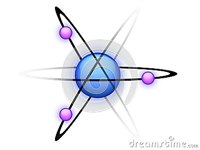 Blue Atom Cartoon Illustration