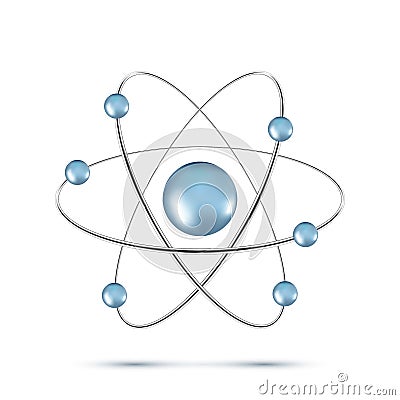 blue atom molecule isolated on white background Vector Illustration