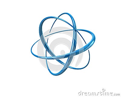 Blue atom symbol Cartoon Illustration