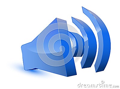 Blue audio speaker symbol Vector Illustration