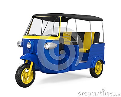 Blue Auto Rickshaw Isolated Stock Photo