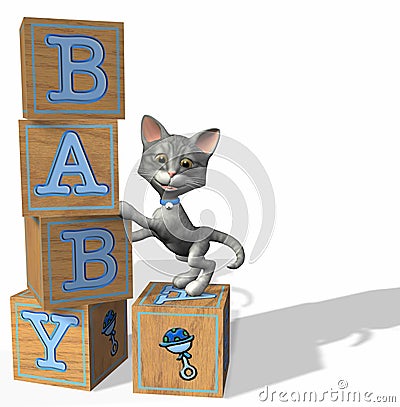 Blue Baby Blocks Stock Photo