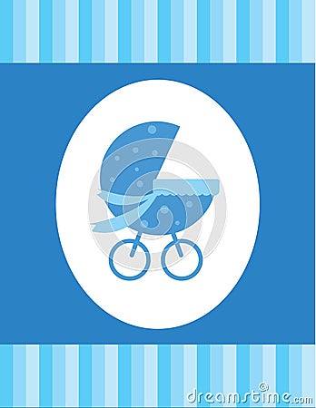 Blue baby card Vector Illustration