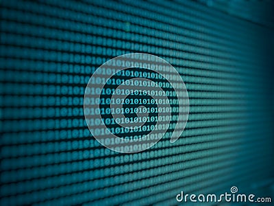 blue background with binary code texture. Cyber crime and cyber security Stock Photo