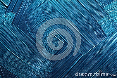 Blue background from brush strokes of blue metallic paint Stock Photo