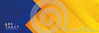 Blue background with orange and yellow color composition in abstract. Abstract backgrounds with a combination of lines and circle Vector Illustration