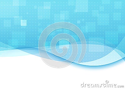 Blue background with transparent waves Vector Illustration