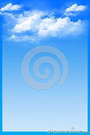 Blue background with white clouds Stock Photo