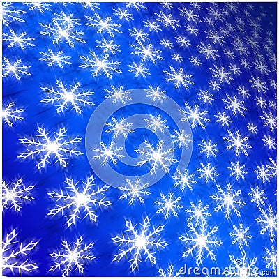 Blue background of white winter snowflakes for christmas and new Stock Photo