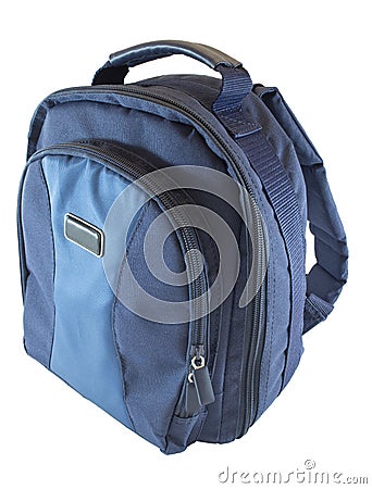 Blue backpack Stock Photo