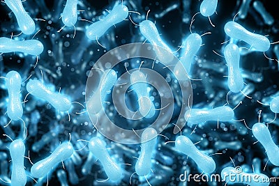 Blue bacteria background Stock Photo