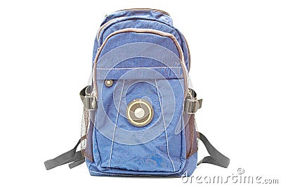 Blue bagpack Stock Photo