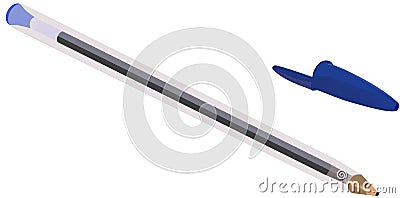 Blue ballpoint pen blue ballpoint pen blue ballpoint pen Vector Illustration