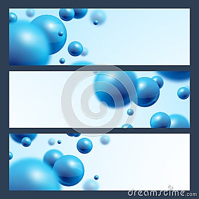 Blue balls banners abstract background Stock Photo