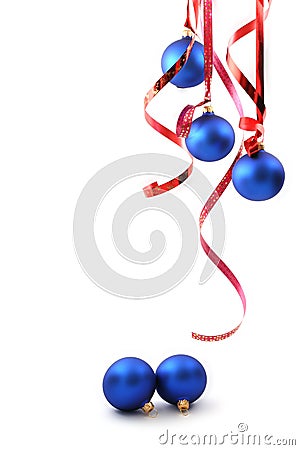 Blue balls - Christmas decoration Stock Photo