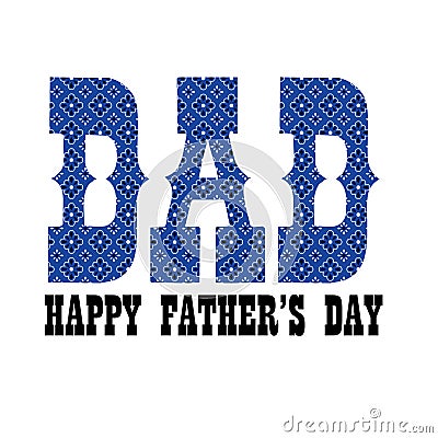 Blue bandana dad fathers day Vector Illustration