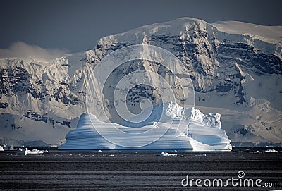 Blue ice berg in Paradise Bay, Antarctic Peninsula Stock Photo