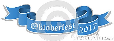 blue banner for Oktoberfest 2017 Vector Illustration